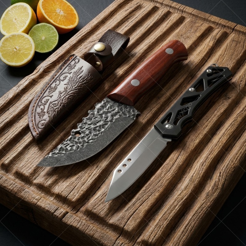 Bone Folder Tool - ชุดมีดทำครัวและมีดพับ WXCOO พรีเมียม ผลิตด้วยมือ ด้ามจับไม้แบบ Ergonomic