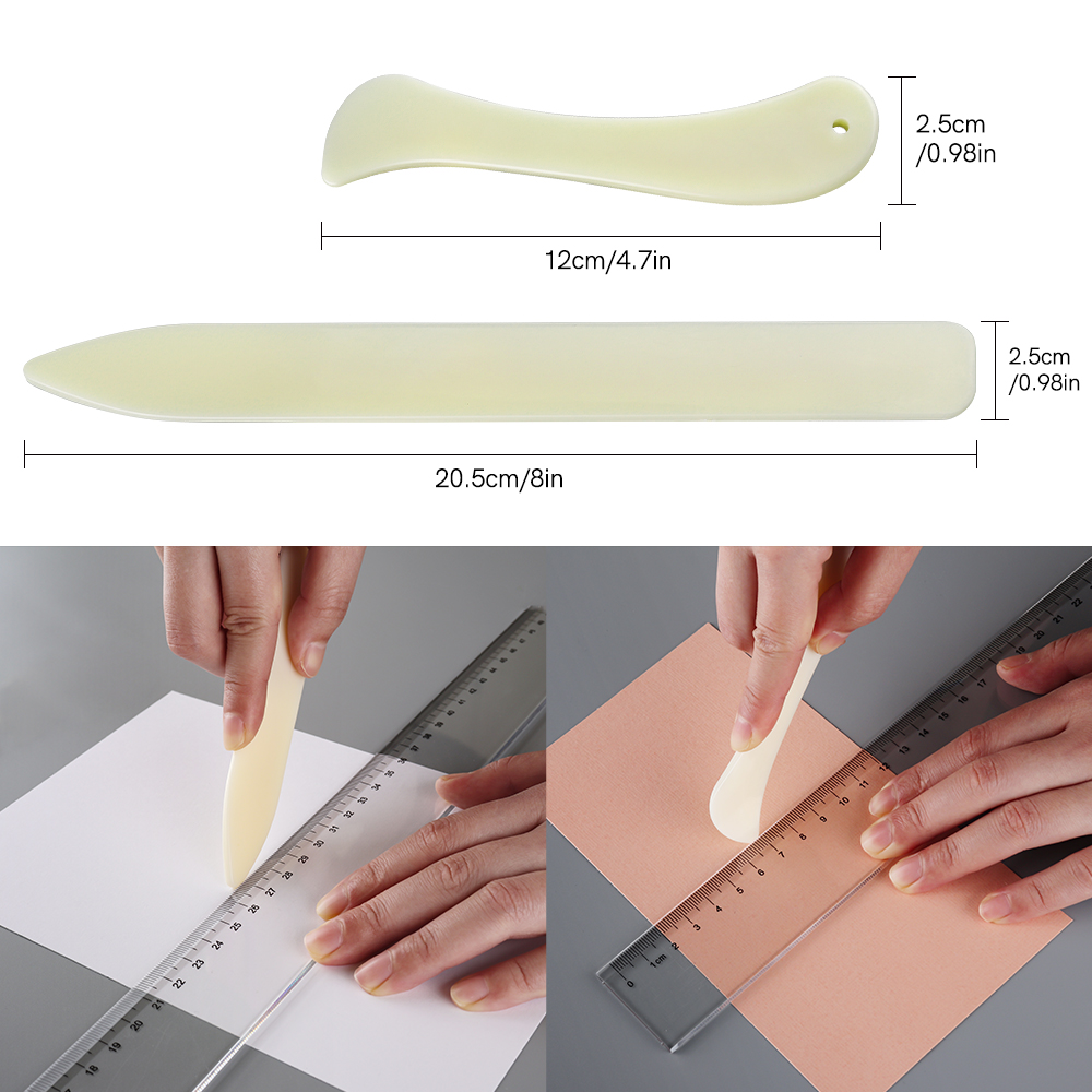Bone Folder Tool - เครื่องมือพับกระดาษแบบสองด้าน 2 ชิ้น สำหรับทำหนังสือ งานฝีมือหนัง ทำการ์ด