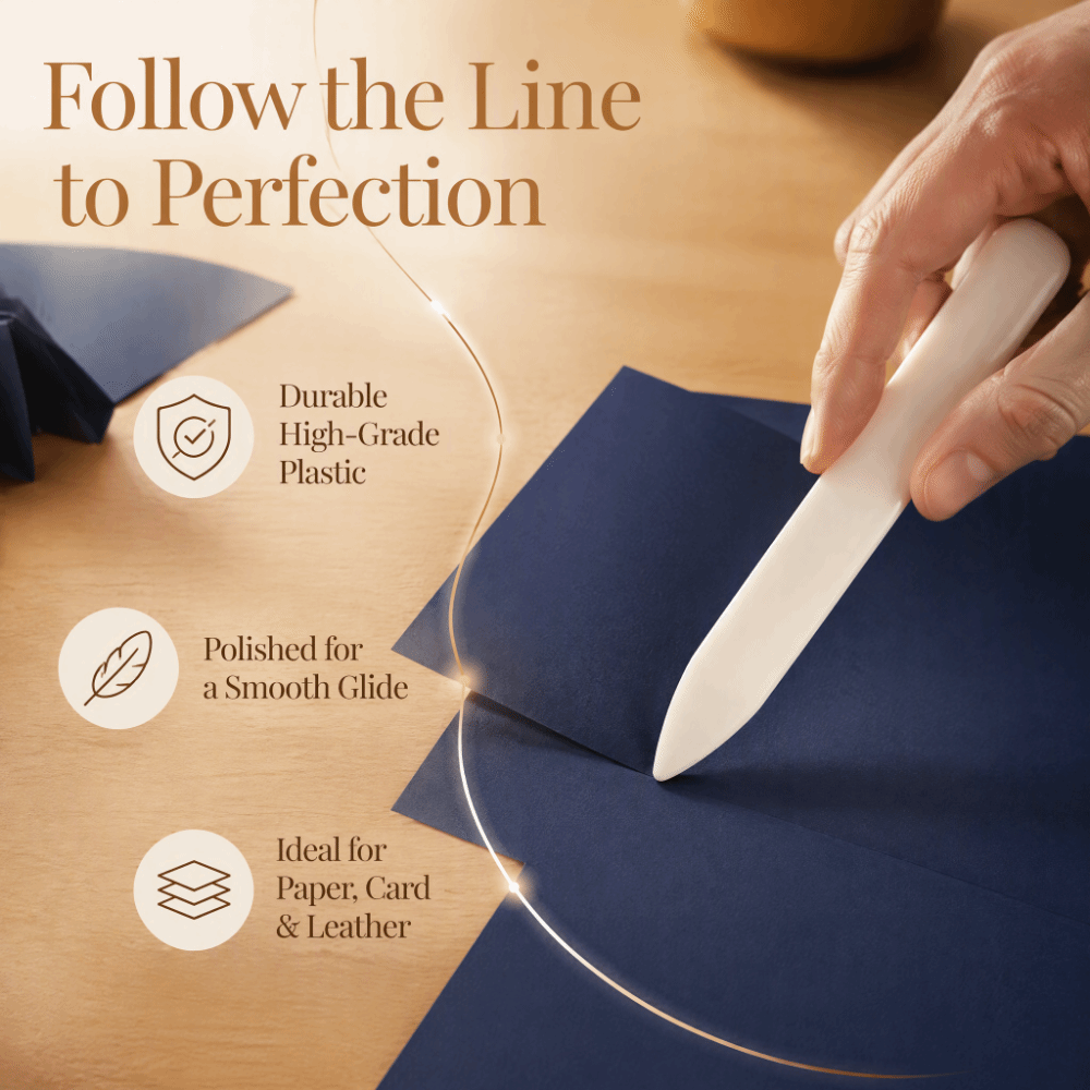 เครื่องมือพับขอบหนังแบบพลาสติก - Bone Folder Tool บทวิจารณ์และราคา